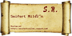 Seifert Milán névjegykártya